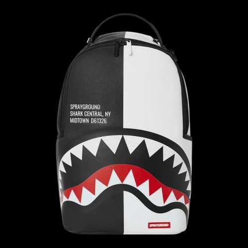 Sprayground Shark Central Split DlXV Backpack 'Black/White'
