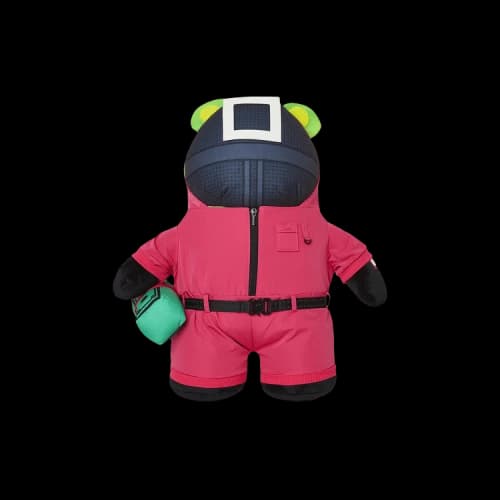 Sprayground Squid Game Collab Pink Soldiers Bear Backpack 'Multicolor'