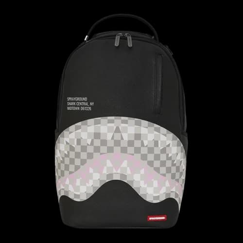 Sprayground Shark Central CreAM Black Check Backpack 'Multicolor'