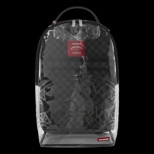 Sprayground Clear Checked Out DLX Backpack 'Gray Black Check'