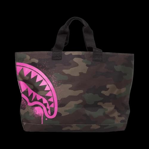 Sprayground Pink Stencil Shark Camo Tote 'Multicolor'