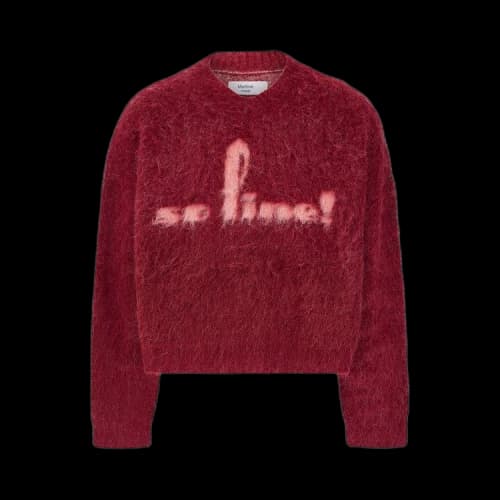 Martine Rose Brushed Mohair V-Neck Sweater 'Red'