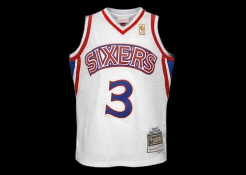 Mitchell & Ness NBA Kids Philadelphia 76Ers Allen Iverson 1996-97 Swingman Home Jersey White