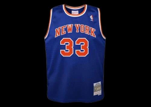 Mitchell & Ness NBA Kids New York Knicks Patrick Ewing 1991-1992 Swingman Road Jersey Blue/Orange