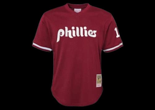 Mitchell & Ness MLB Kids Philadelphia Phillies John Kruk 1991 Authentic Mesh BP Jersey Cardinal Red