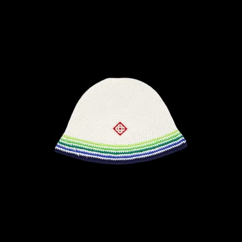 Casablanca Crochet Hat 'White/Stripe'