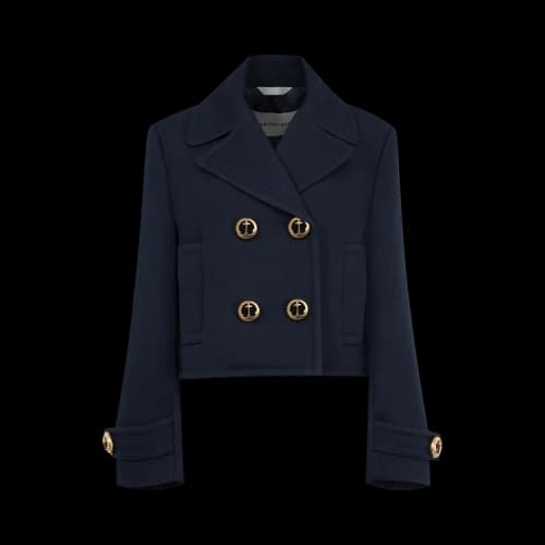 Balenciaga Cropped Peacoat 'Navy'