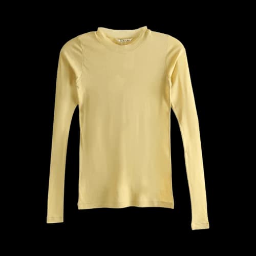 Auralee Super High Gauge Sheer Rib Long-Sleeve Tee 'Mustard'
