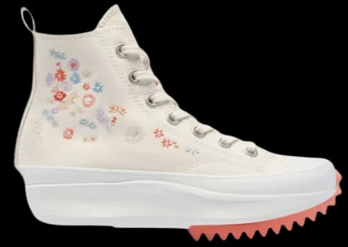 Converse Run Star Hike Platform Hi Embroidered Floral Egret