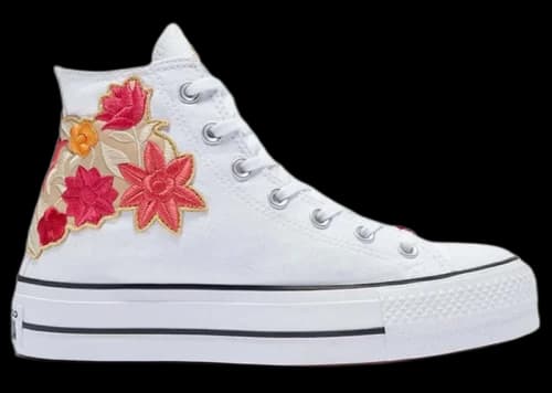 Converse Chuck Taylor All Star Lift Platform Embroidered Flowers White (Women's)