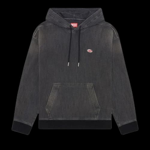 Diesel Rib Track Denim Hoodie 'Black/Denim'
