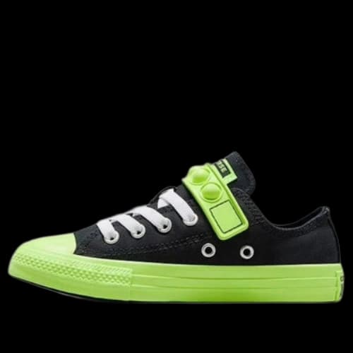 (GS) Converse Chuck Taylor All Star Bubble Strap Easy On Hyper Brights Low Top 'Black Green'