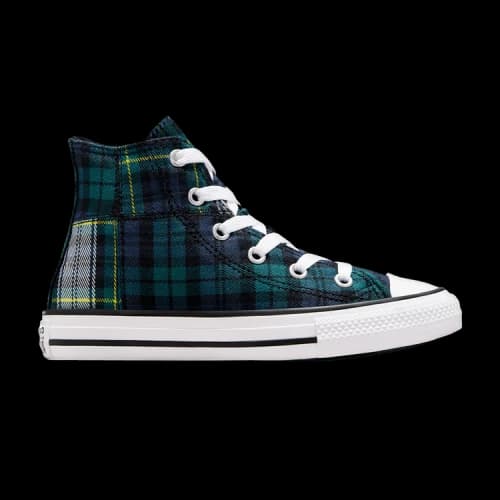 Converse Chuck Taylor All Star High PS 'Plaid - Dragon Scale Green'