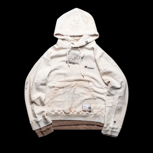Maison Mihara Yasuhiro Combined Graffiti Hoodie 'White'