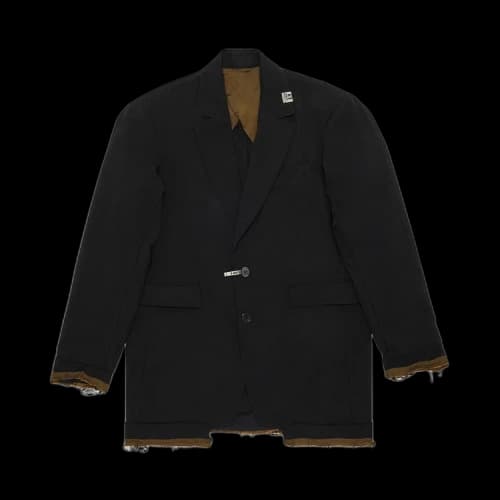 Maison Mihara Yasuhiro Chambray Satin Oversized Blazer 'Black'