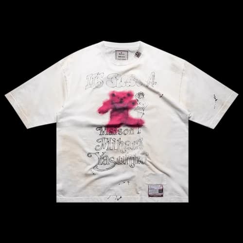 Maison Mihara Yasuhiro Distressed Graffiti Tee 'White'