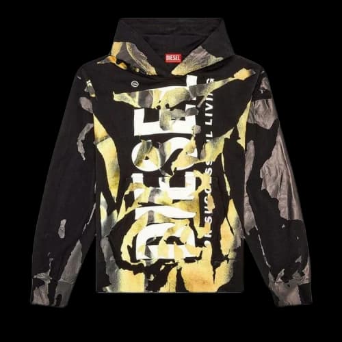 Diesel S-Mac Painted Hoodie 'Black'