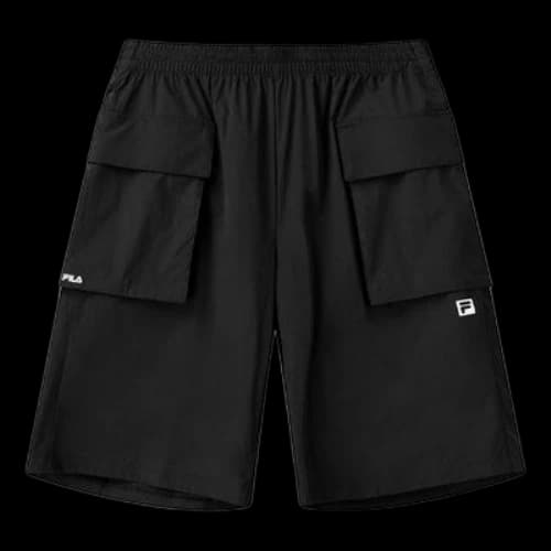 FILA Athletics Solid Color Casual Sports Woven Shorts Black
