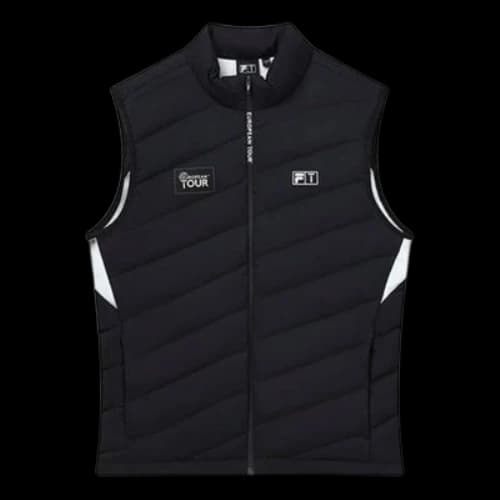 FILA Athletics Printed Stand-Up Collar Down Vest 'Black White'