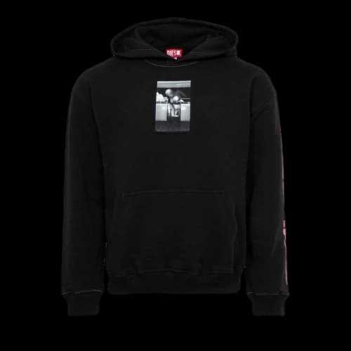 Diesel Photograph Printed Hoodie 'Deep Black'