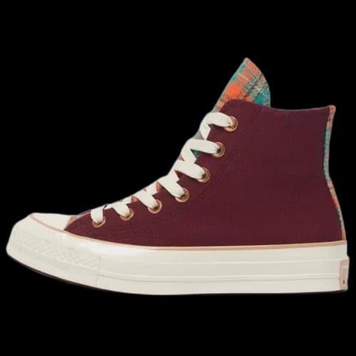 Converse Chuck 70 High 'Canvas & Plaid - Deep Bordeaux' (Women's)