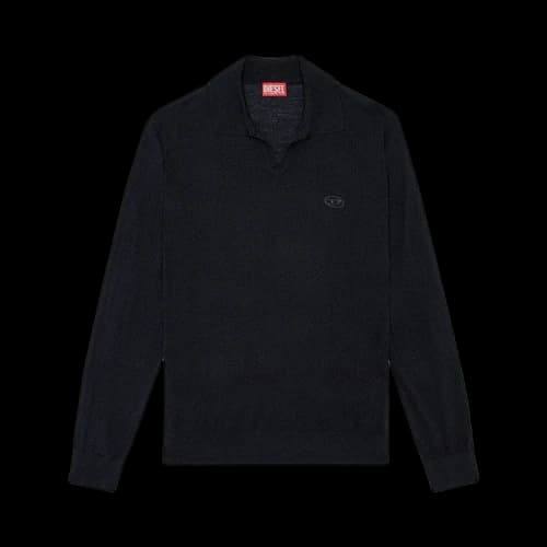 Diesel Glare Wool Polo Shirt 'Deep Black'