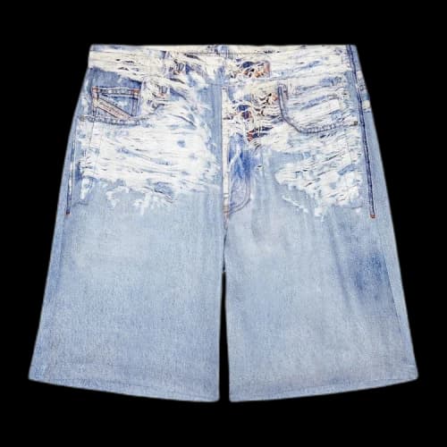 Diesel Denim Printed Shorts 'Blue'