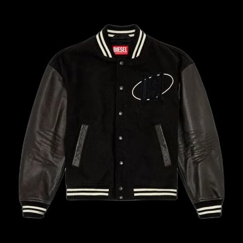 Diesel Franz Patch Bomber Jacket 'Very Black'
