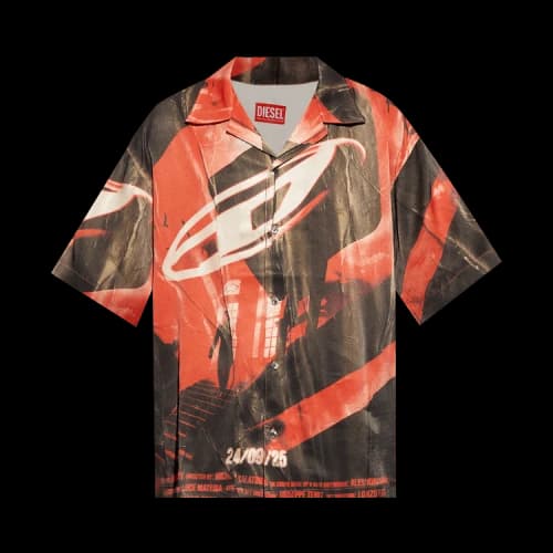 Diesel S-Hockney-Poster Shirt 'Deep Black'