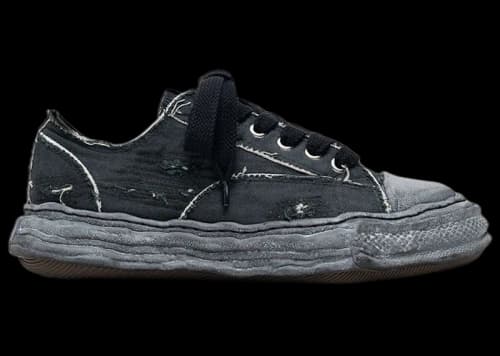Maison Mihara Yasuhiro Peterson 23 OG Sole Ripped Overdye Canvas Low Black