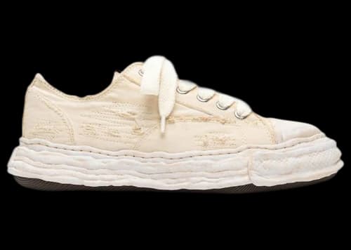 Maison Mihara Yasuhiro Peterson 23 OG Sole Ripped Overdye Canvas Low White