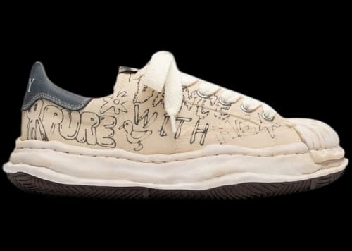 Maison Mihara Yasuhiro Blakey OG Sole Low Graffiti Printed White