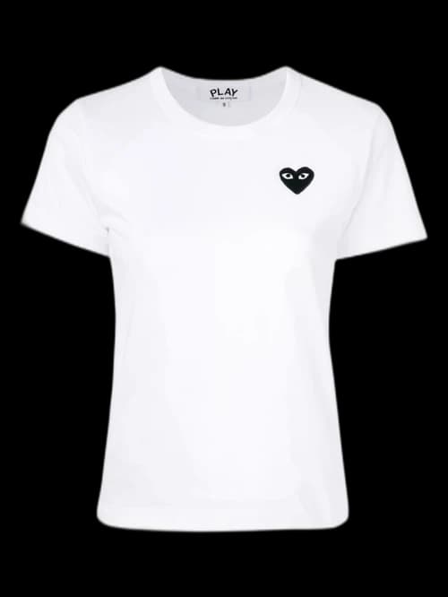Comme des Garcons Play Women's Black Emblem T-Shirt White/Black (SS22)