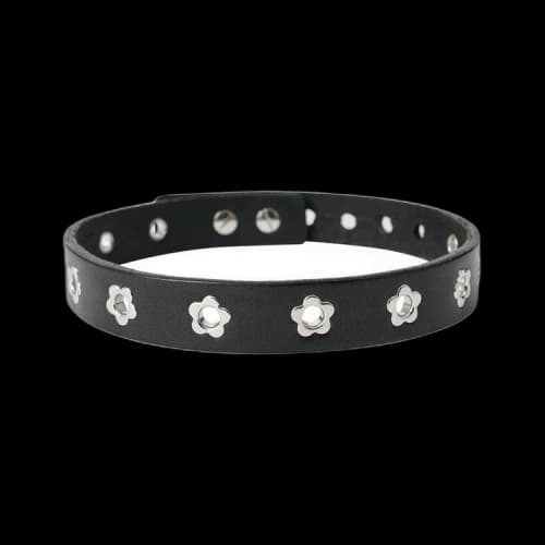 Our Legacy Leather Flower Choker 'Black'