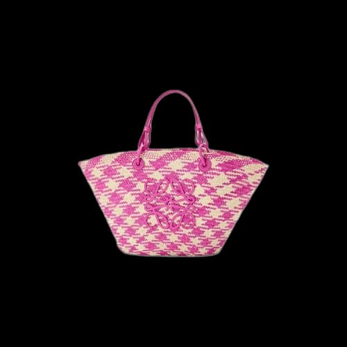 Loewe Anagram Basket 'Natural/Fuchsia'