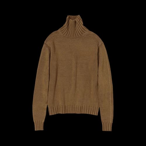 Auralee Washed French Merino Turtleneck 'Brown'