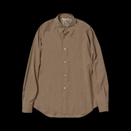Auralee Super Fine Tropical Wool Shirt 'Top Brown'