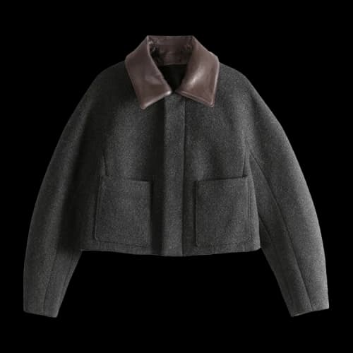 Auralee Shetland Wool Double Cloth Blouson Jacket 'Dark Charcoal'