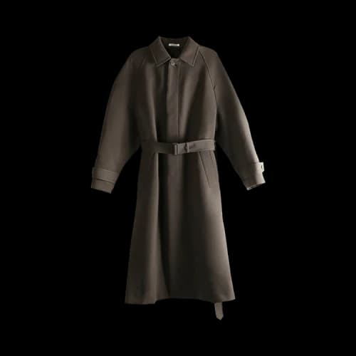 Auralee Twisted Double Cloth Coat 'Dark Brown'