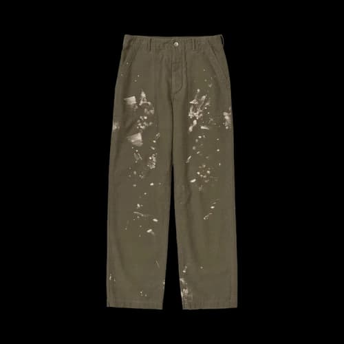 Auralee Washed Baggy Satin Bleached Baker Pants 'Khaki Brown'