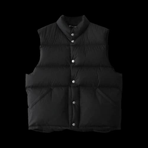 Auralee Super Light Nylon Ripstop Down Vest 'Black'