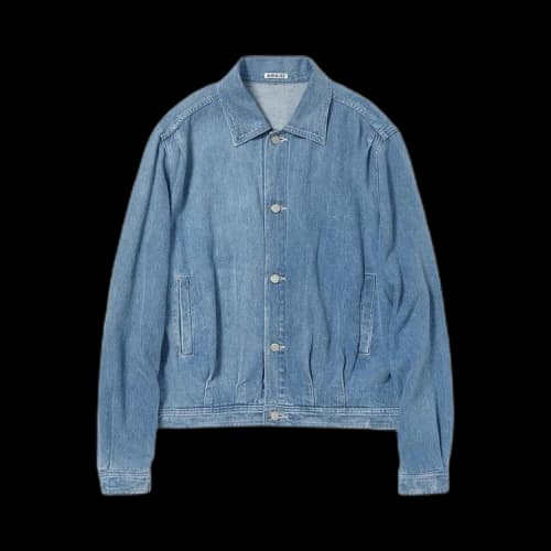 Auralee Selvedge Faded Light Denim Blouson 'Light Indigo'