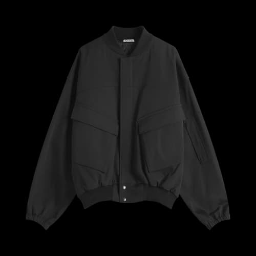 Auralee Light Wool Max Gabardine Chambray Padded Flight Blouson 'Khaki Beige'