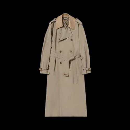 Auralee Wool Trench Coat 'Khaki Beige'