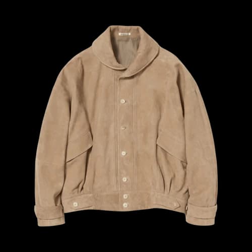 Auralee Silky Grain Suede Blouson 'Taupe'