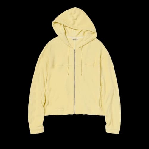 Auralee Cotton Nylon Pile Zip Parka 'Light Yellow'