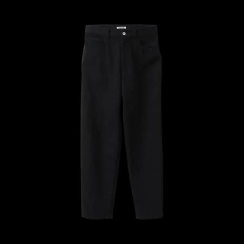 Auralee Silk Nep Denim 5p Wide Pants 'Black'
