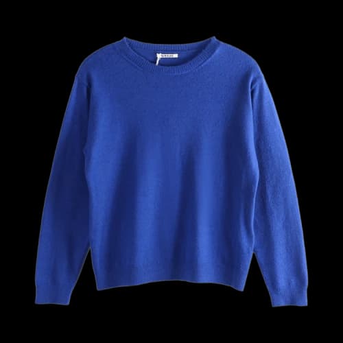 Auralee Brushed Cashmere Cotton Pullover 'Royal Blue'