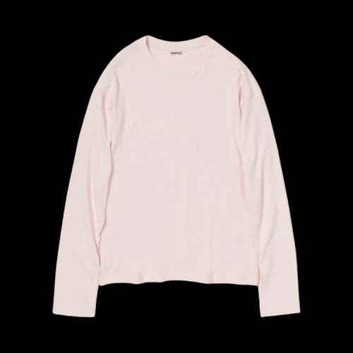 Auralee Brushed Organic Cotton Jersey Long-Sleeve Tee 'Pale Pink'