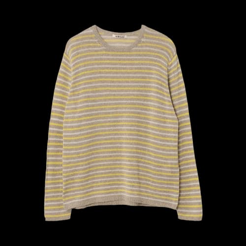 Auralee Summer Cashmere Knit Pullover 'Beige/Yellow'